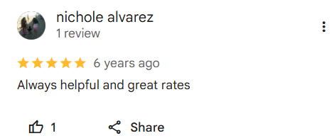 5-star Google review from Nichole Alvarez